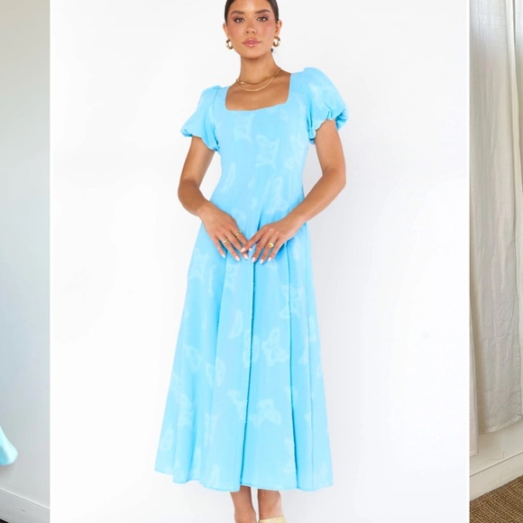 Show Me Your MuMu Dresses & Skirts - Show Me Your Mumu Mia Midi Dress Blue Butterfly Dress Size M